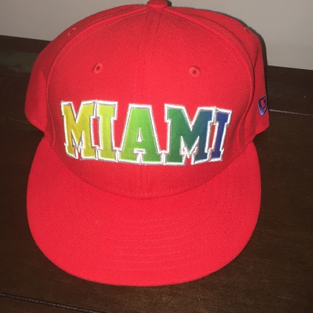 Miami Marlins Orange Snapback baseball cap hat